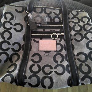 Coach Poppy Signature Op Art Large Tote